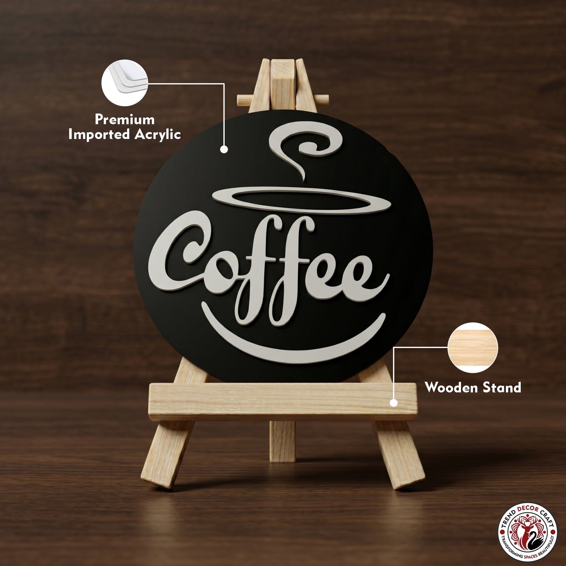Coffee Theme Desk Decor | Modern Coffee Table Showpiece
