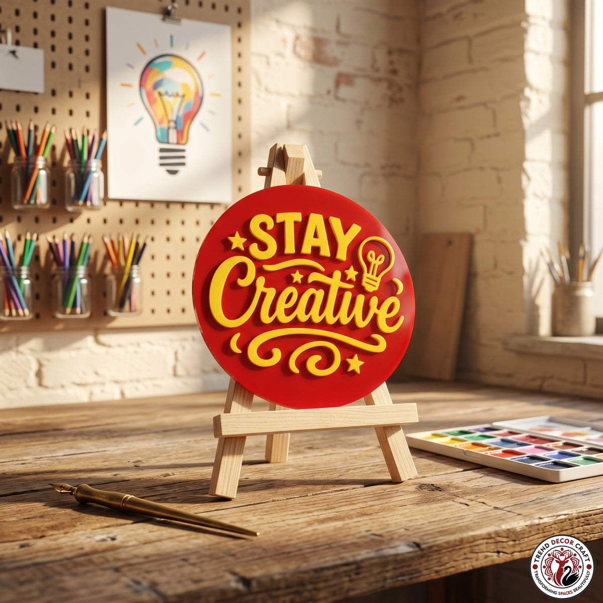 Stay Creative Motivational Desk Decor